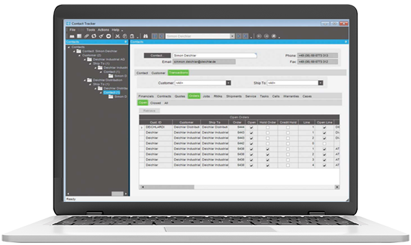 Computer screen displaying an ERP software interface